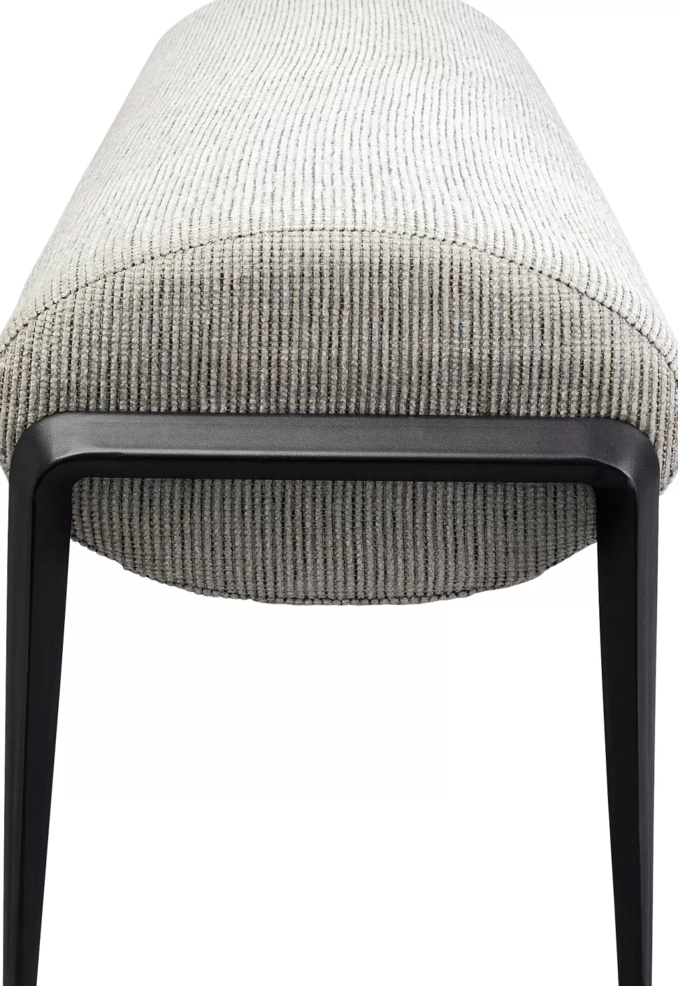 Ławki-KARE Design Ławka Do Przedpokoju Jasnoszara Z Czarnymi Stalowymi Nogami 130 Cm