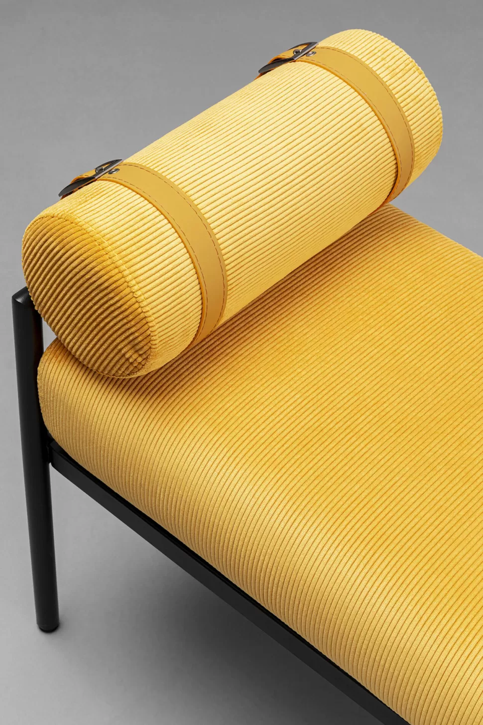 Ławki-KARE Design Ławka Do Przedpokoju żółta Z 2 Poduszkami Typu Wałek 140 Cm