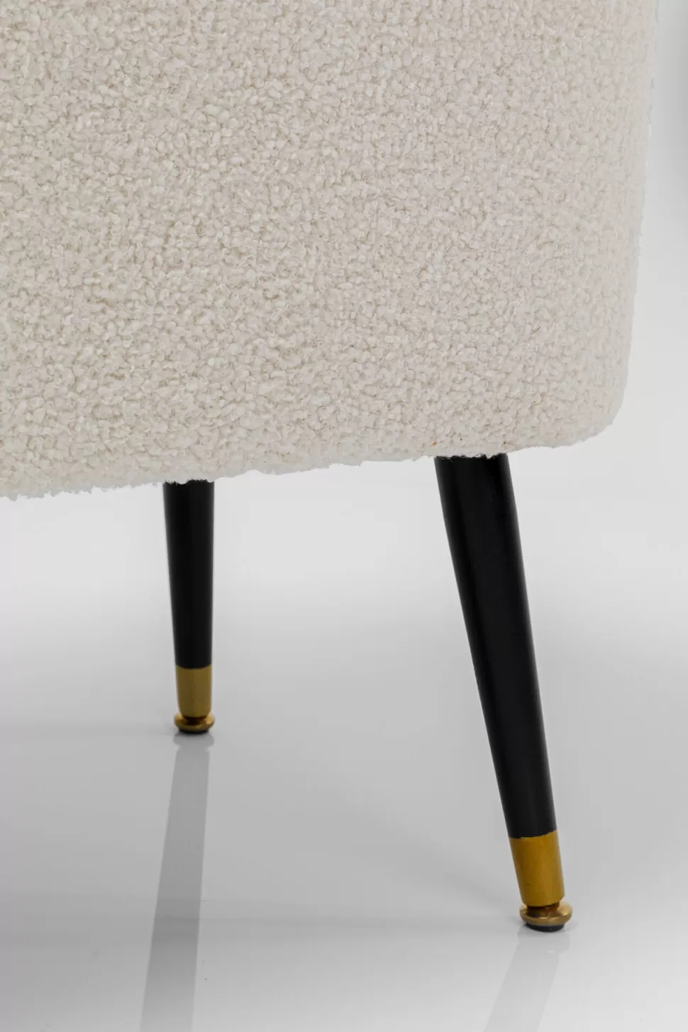 Ławki-KARE Design Ławka Do Przedpokoju Ze Schowkiem Tkanina Pluszowa Biała 109x45 Cm