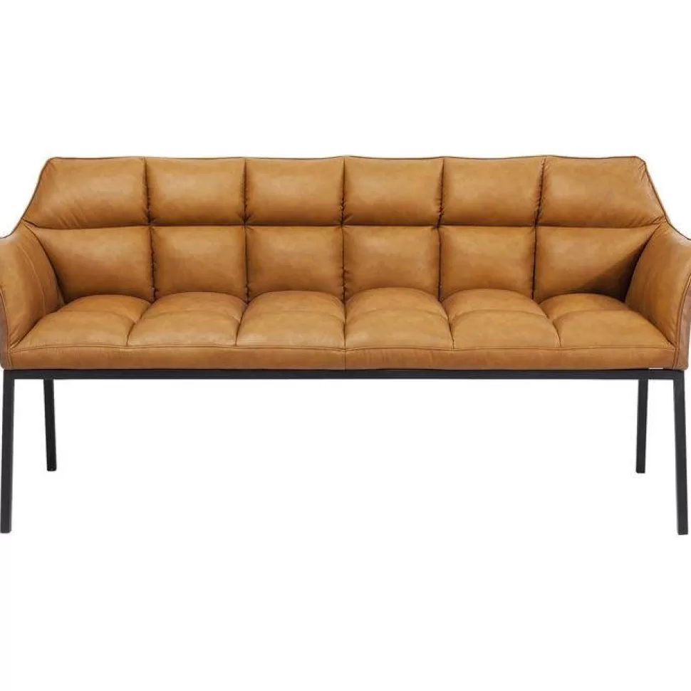Ławki-KARE Design Ławka Thinktank 180x89 Cm Brązowa Skóra Naturalna