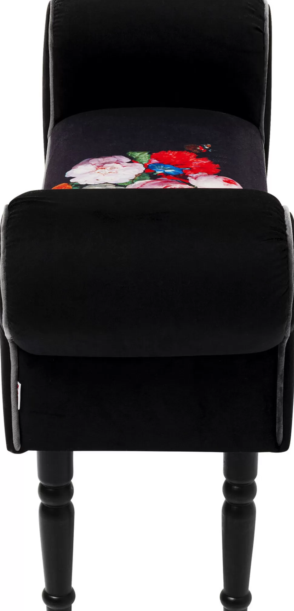Ławki-KARE Design Ławka Wing Blossom 100x54 Cm Czarna