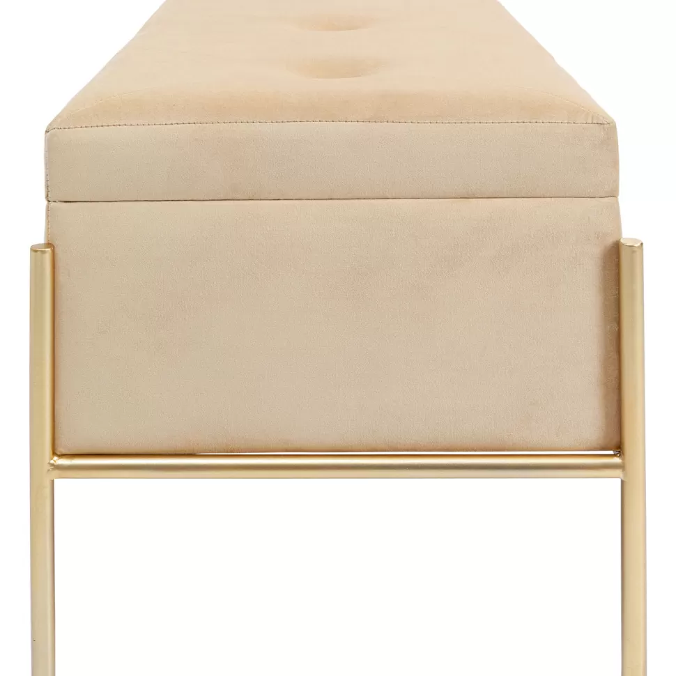 Ławki-KARE Design Ławka Ze Schowkiem Buttons Storage 80x43 Cm Beżowa
