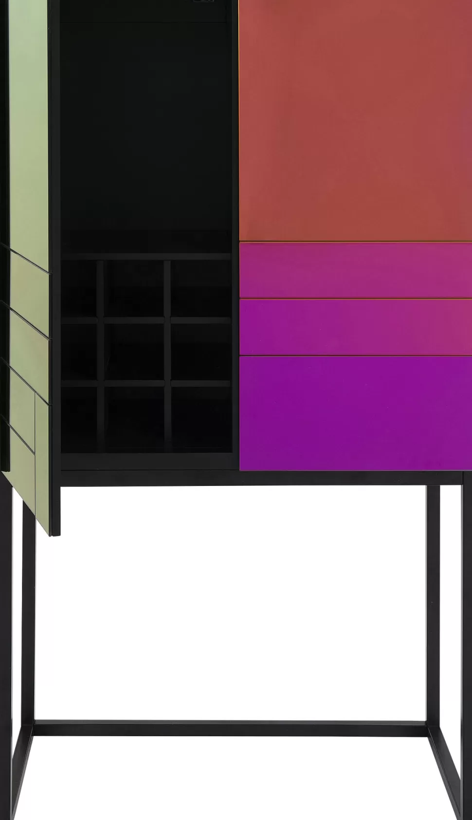 Barki-KARE Design Barek Do Salonu Szkło Lustrzane Kolory Tęczy 80x150 Cm