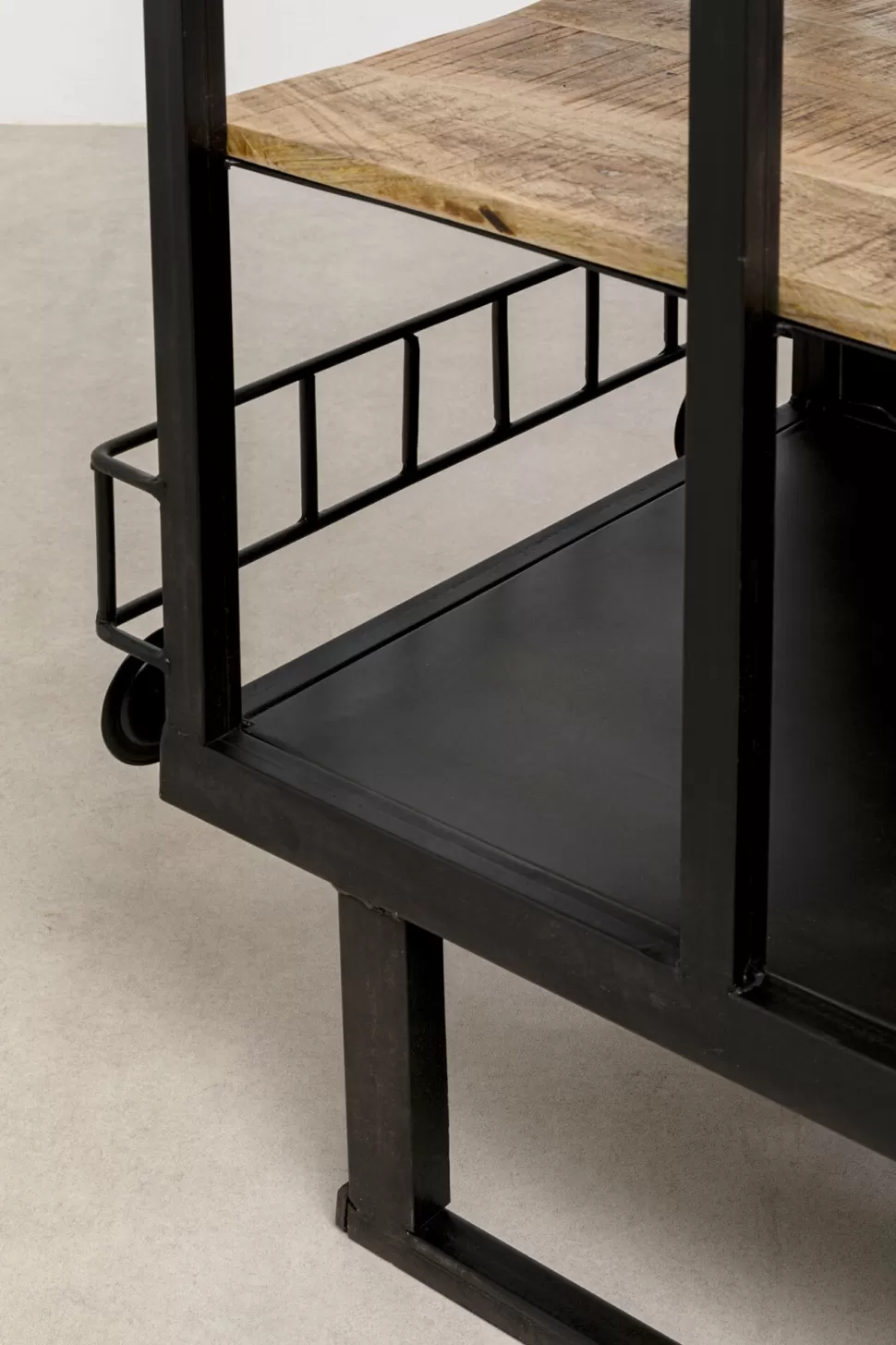 Barki-KARE Design Barek Loft Z Akcesoriami Do Drinków Lokomotywa Parowa Stal I Drewno 225x105 Cm