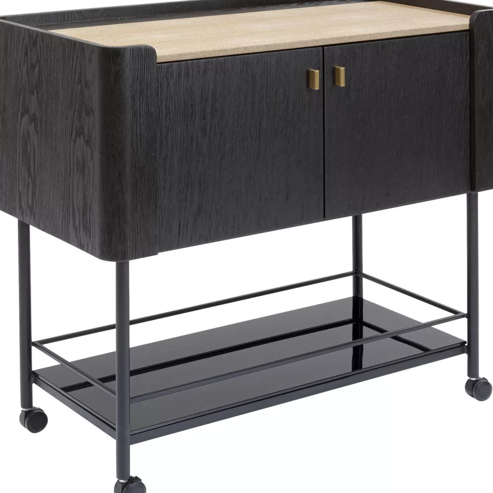 Barki-KARE Design Barek Na Kółkach Milano 97x93 Cm Ciemnobrązowy