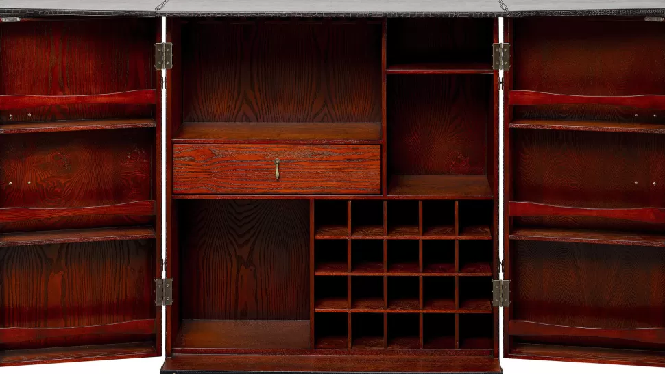 Barki-KARE Design Barek Rozkładany Czarno-brązowy Tapicerowany 100x114 Cm