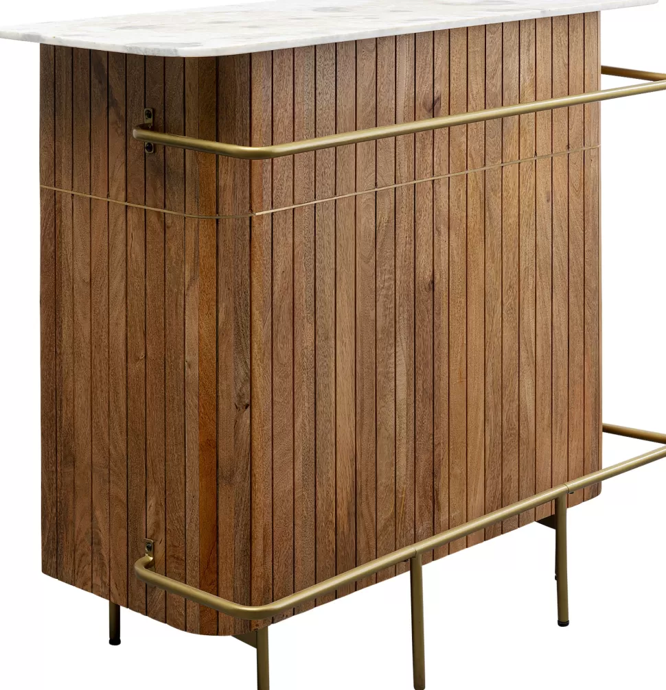Barki-KARE Design Barek Z Blatem Drewno Mango I Marmur 120x110 Cm