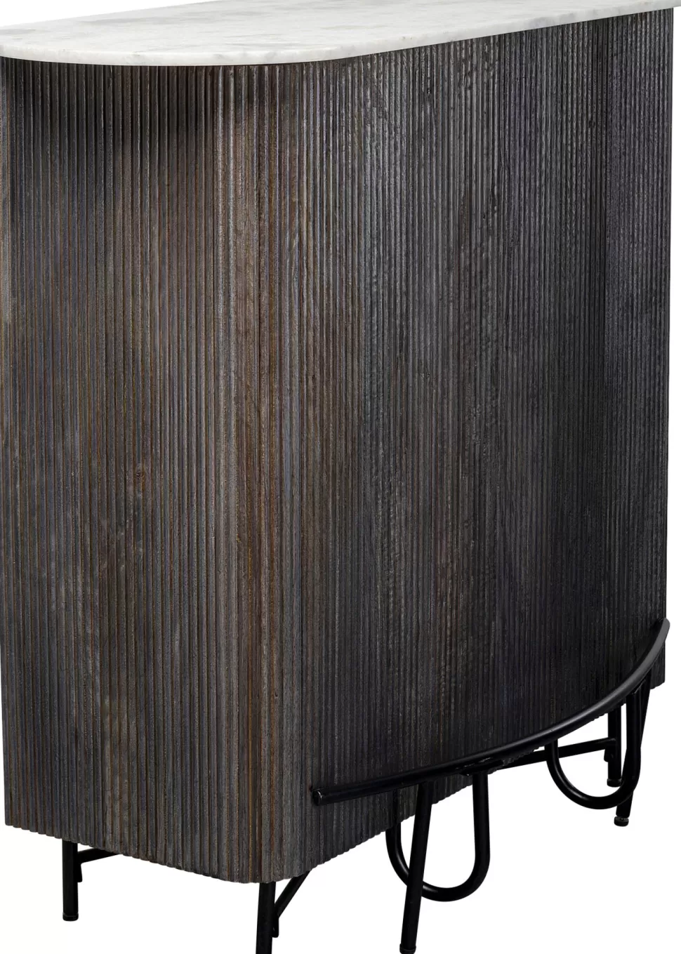 Barki-KARE Design Barek Z Drewna Mango Blat Marmurowy 120x110 Cm