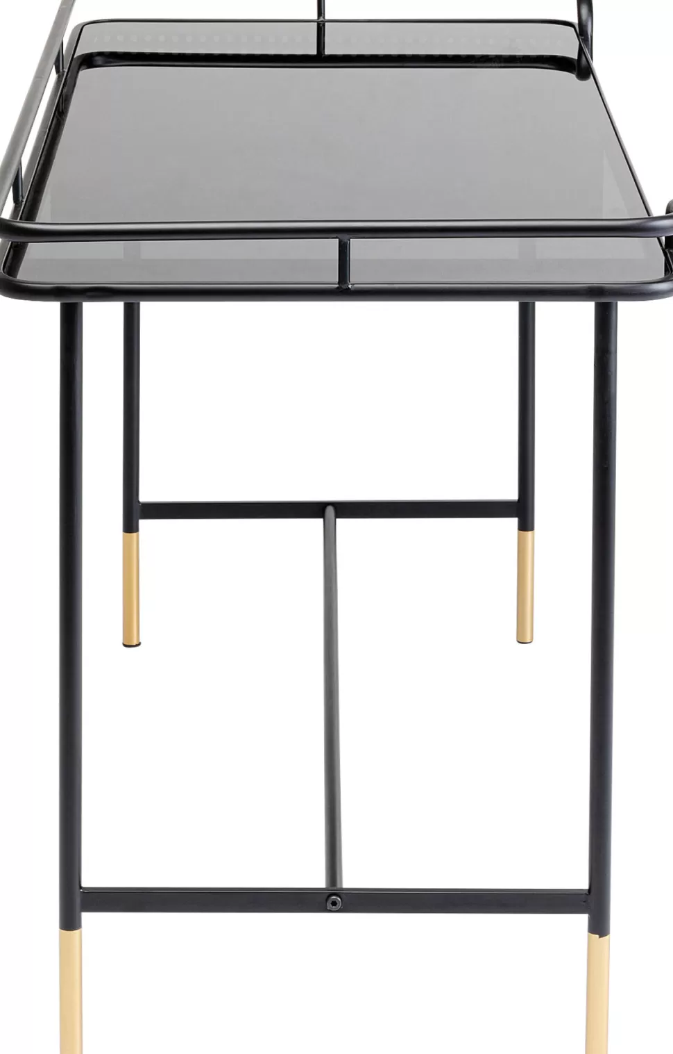 Biurka-KARE Design Biurko Loft Ze Szklanym Blatem I Szufladą Czarne 120x60 Cm