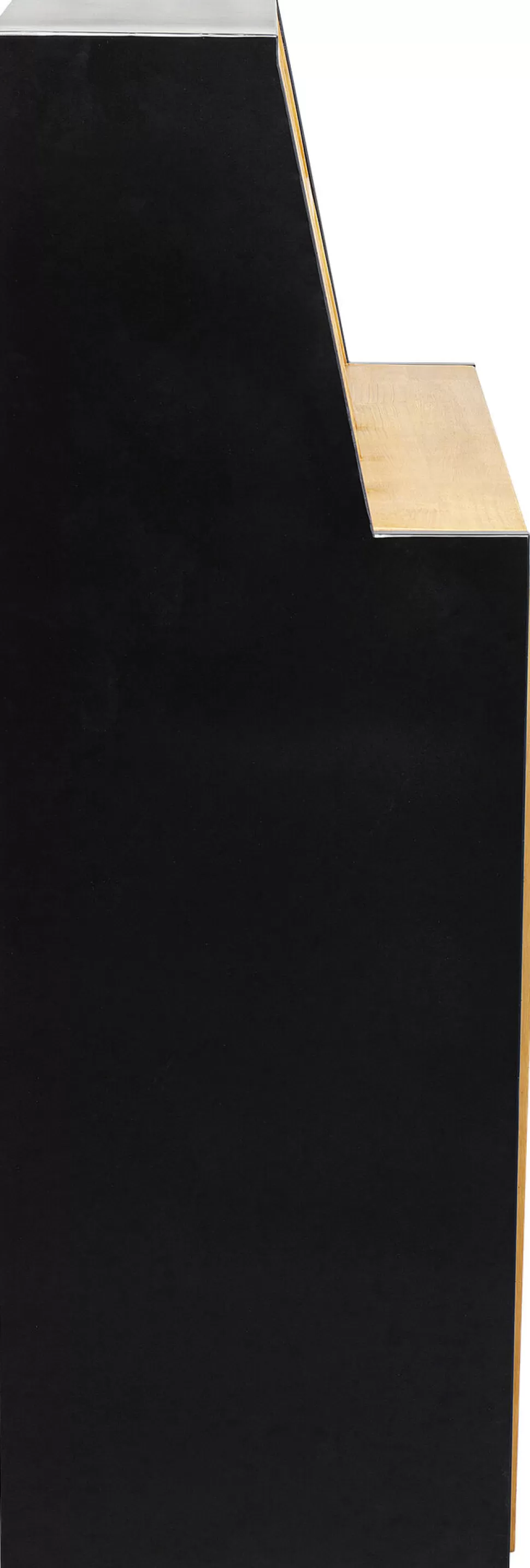Biurka-KARE Design Biurko Składane Z Półkami Drewno Kauczukowe Naturalne I Stal Czarna 106x117 Cm