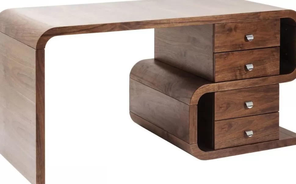 Biurka-KARE Design Biurko Soft Snake 150x70 Cm Orzechowe