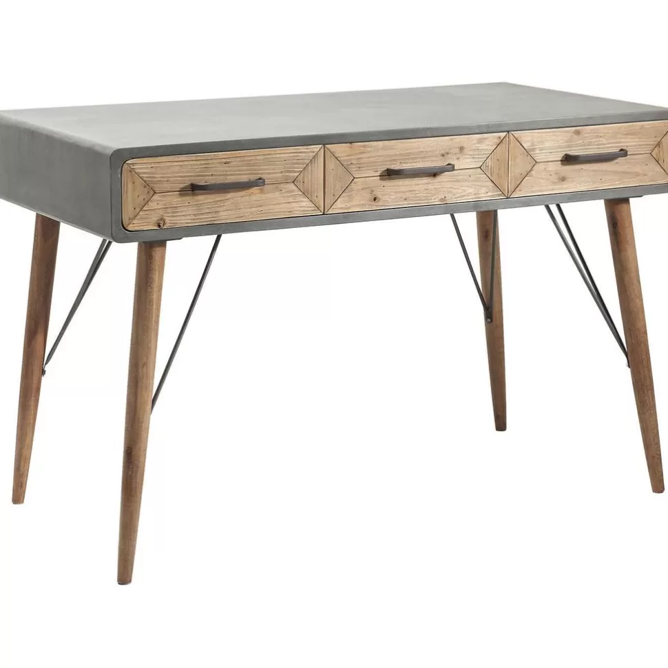 Biurka-KARE Design Biurko X Factory 120x60 Cm Szaro-drewniane