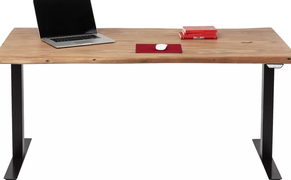 Biurka-KARE Design Biurko Z Elek. Regulacją Wysokości Harmony 160x80 Cm Akacja - Nogi Czarne