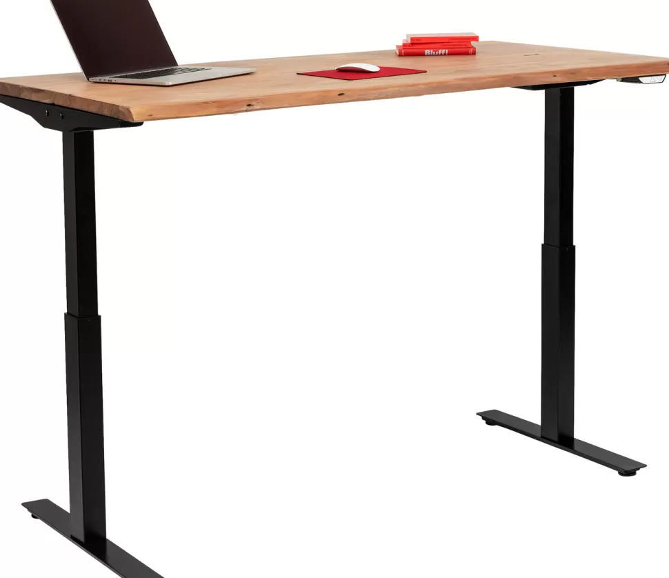 Biurka-KARE Design Biurko Z Elek. Regulacją Wysokości Harmony 180x90 Cm Akacja - Nogi Czarne