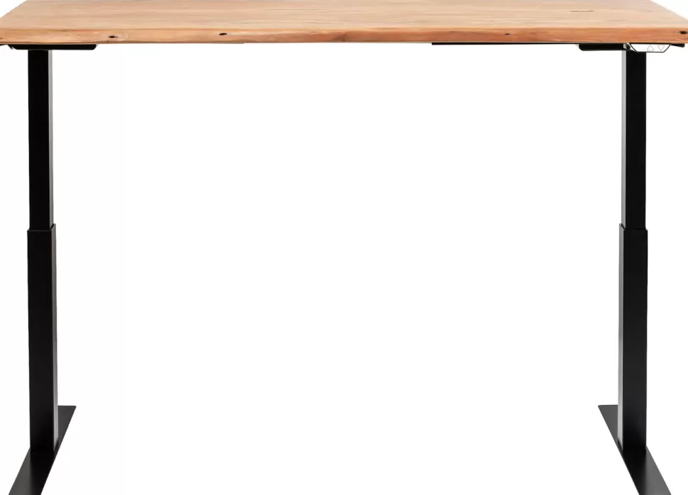Biurka-KARE Design Biurko Z Elek. Regulacją Wysokości Harmony 180x90 Cm Akacja - Nogi Czarne