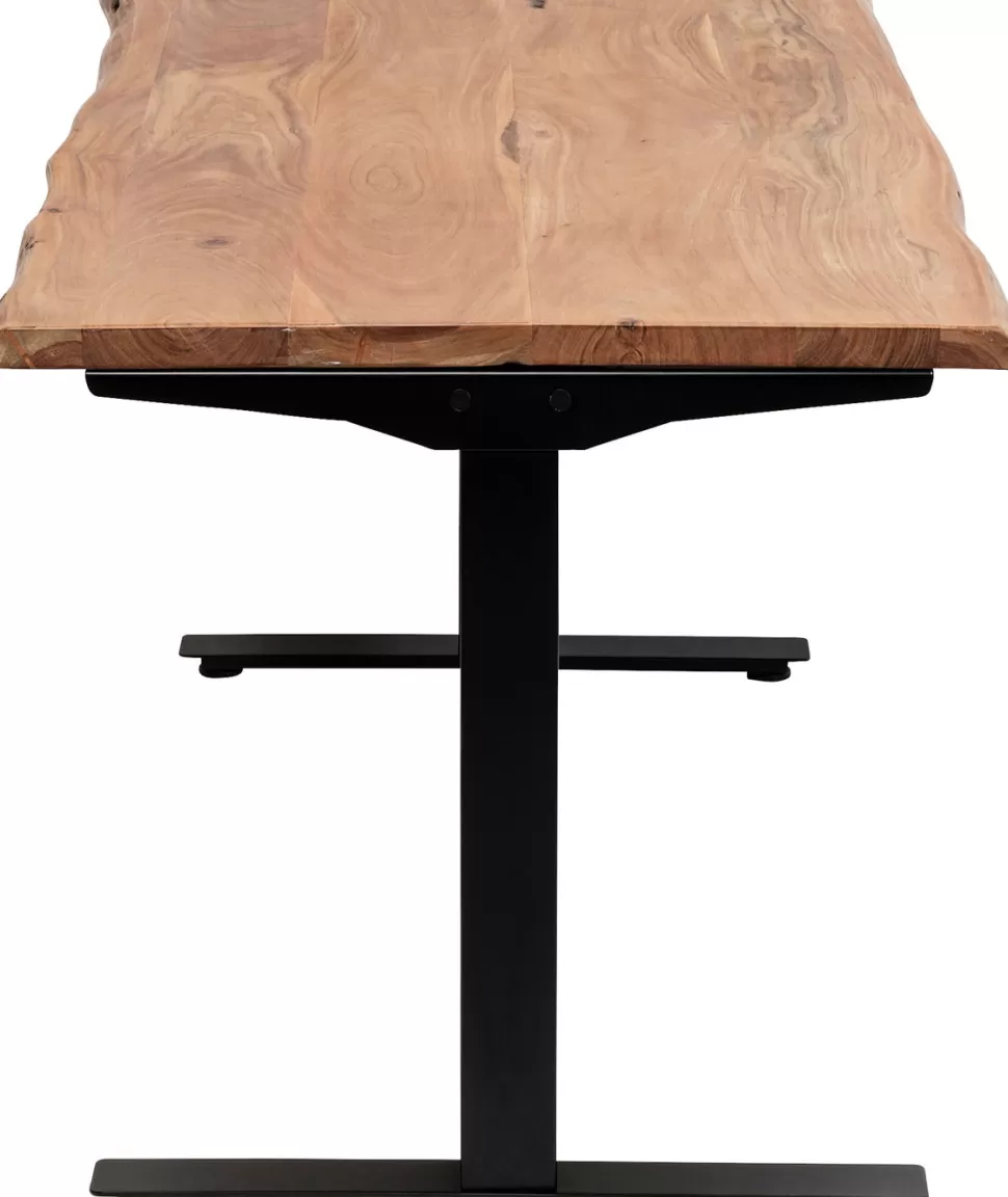 Biurka-KARE Design Biurko Z Elek. Regulacją Wysokości Harmony 180x90 Cm Akacja - Nogi Czarne