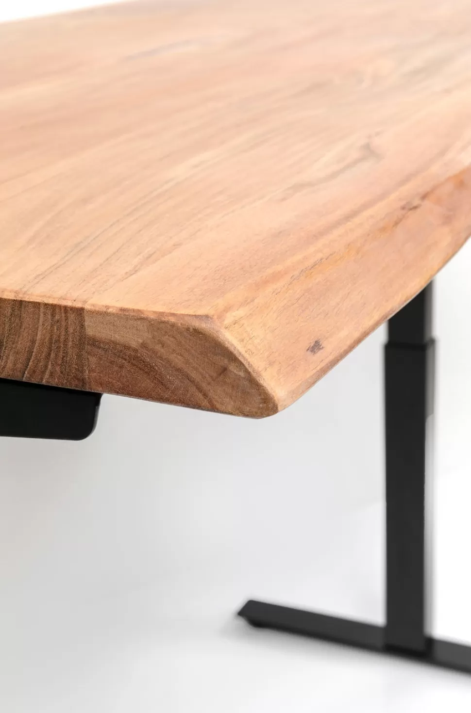 Biurka-KARE Design Biurko Z Elek. Regulacją Wysokości Harmony 180x90 Cm Akacja - Nogi Czarne