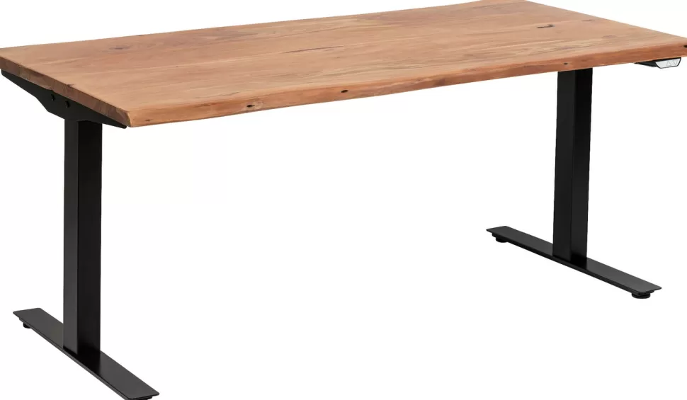 Biurka-KARE Design Biurko Z Elek. Regulacją Wysokości Harmony 200x100 Cm Akacja - Nogi Czarne