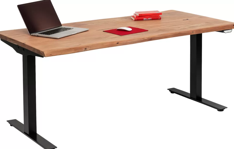 Biurka-KARE Design Biurko Z Elek. Regulacją Wysokości Harmony 200x100 Cm Akacja - Nogi Czarne