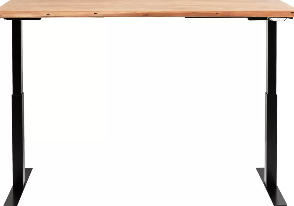 Biurka-KARE Design Biurko Z Elek. Regulacją Wysokości Harmony 200x100 Cm Akacja - Nogi Czarne