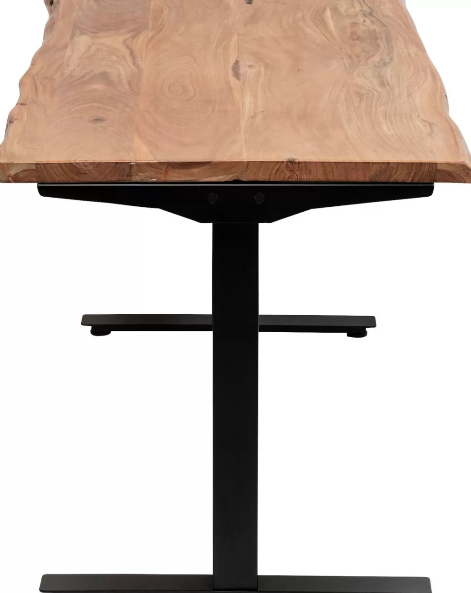 Biurka-KARE Design Biurko Z Elek. Regulacją Wysokości Harmony 200x100 Cm Akacja - Nogi Czarne