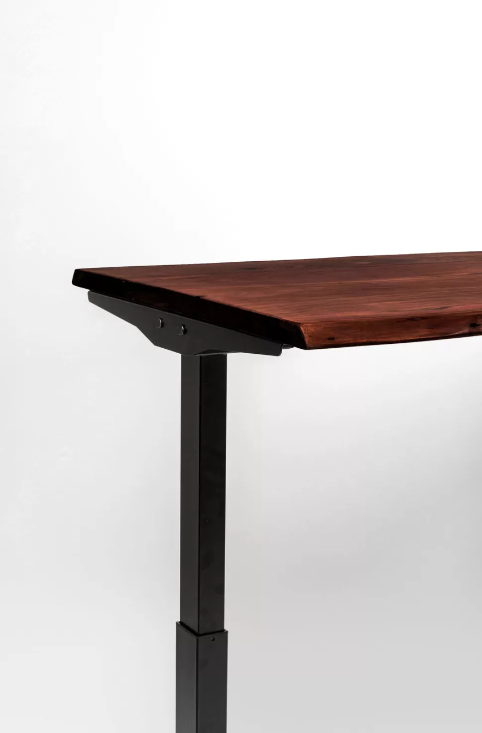 Biurka-KARE Design Biurko Z Elek. Regulacją Wysokości Harmony 200x100 Cm Akacja Brązowe - Nogi Czarne