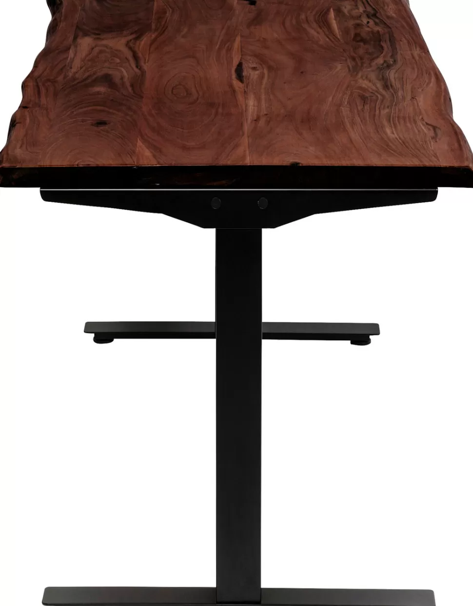 Biurka-KARE Design Biurko Z Elek. Regulacją Wysokości Harmony 200x100 Cm Akacja Brązowe - Nogi Czarne