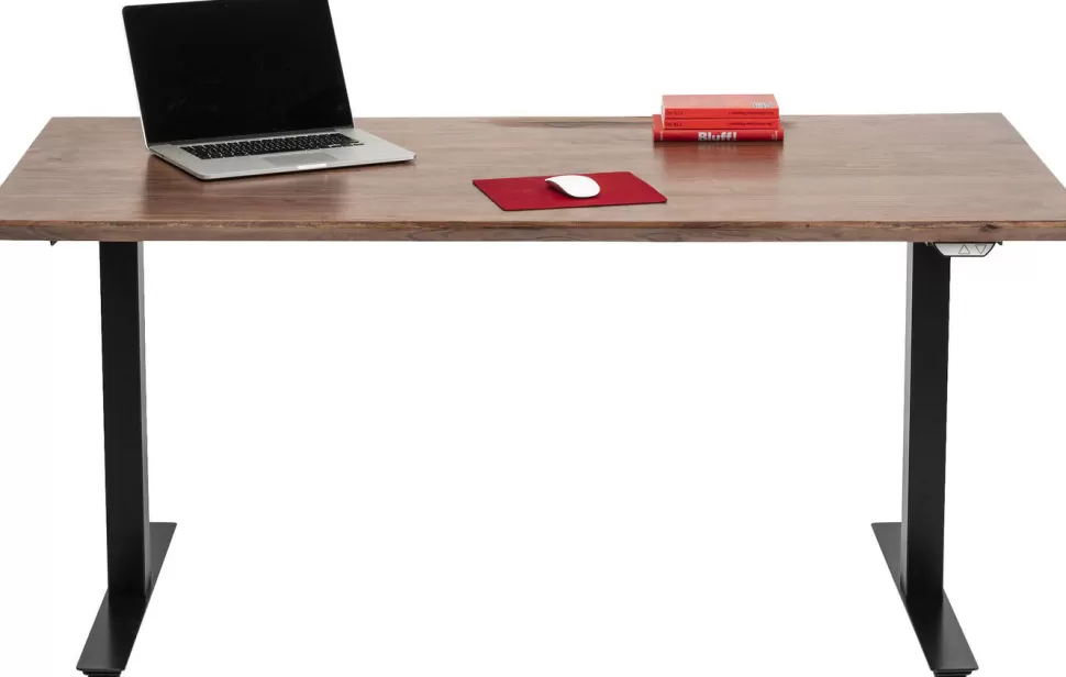Biurka-KARE Design Biurko Z Elek. Regulacją Wysokości Symphony 160x80 Cm Brązowe - Nogi Czarne