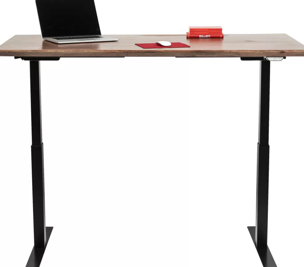 Biurka-KARE Design Biurko Z Elek. Regulacją Wysokości Symphony 160x80 Cm Brązowe - Nogi Czarne