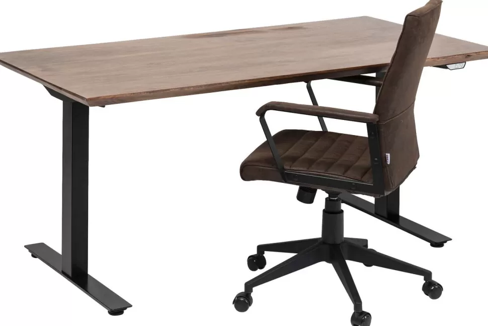 Biurka-KARE Design Biurko Z Elek. Regulacją Wysokości Symphony 160x80 Cm Brązowe - Nogi Czarne