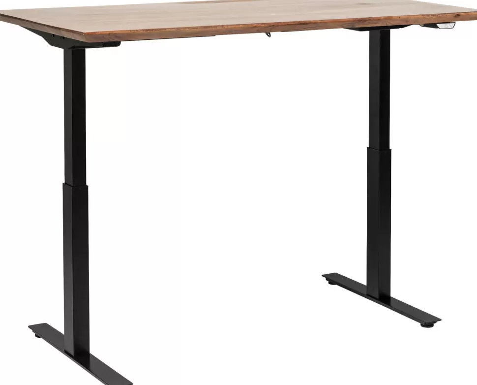 Biurka-KARE Design Biurko Z Elek. Regulacją Wysokości Symphony 160x80 Cm Brązowe - Nogi Czarne