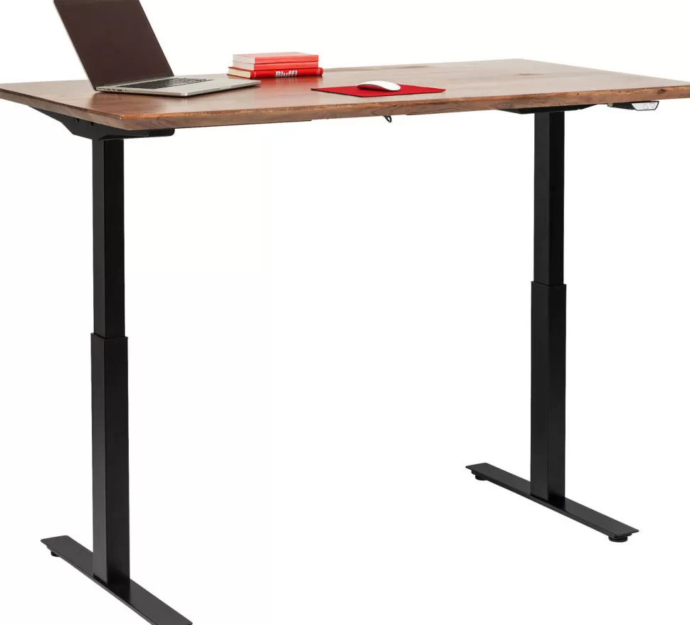 Biurka-KARE Design Biurko Z Elek. Regulacją Wysokości Symphony 160x80 Cm Brązowe - Nogi Czarne
