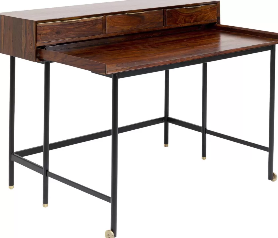 Biurka-KARE Design Biurko Z Wysuwanym Blatem Ravello 120x83 Cm Mango Brązowe