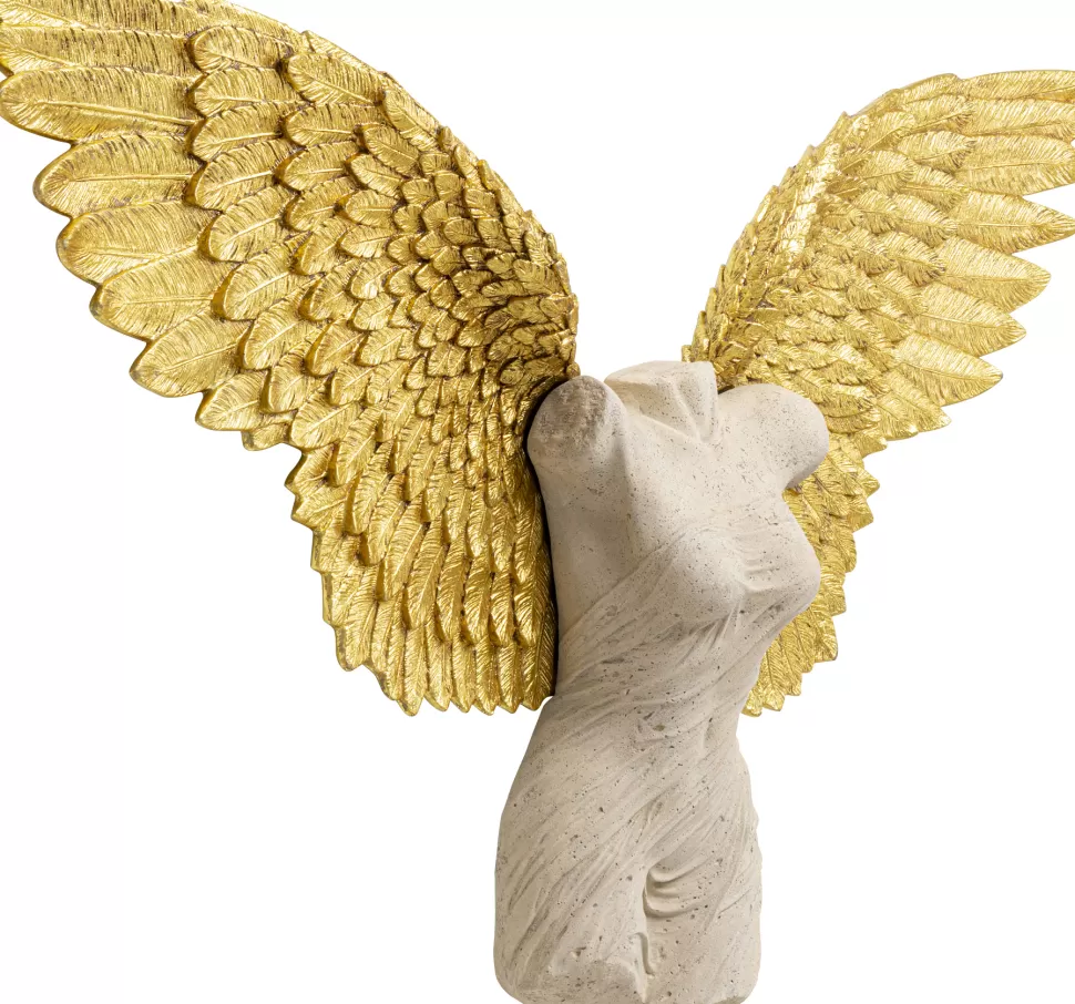 Dekoracje Ścienne-KARE Design Dekoracja ścienna Anioł Stróż Złote Skrzydła Kobieta 124x71 Cm