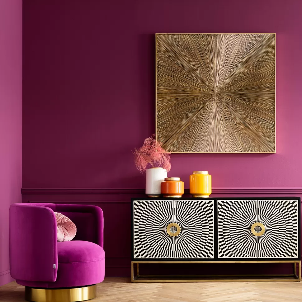 Dekoracje Ścienne-KARE Design Dekoracja ścienna Illumino 120x120 Cm Złota