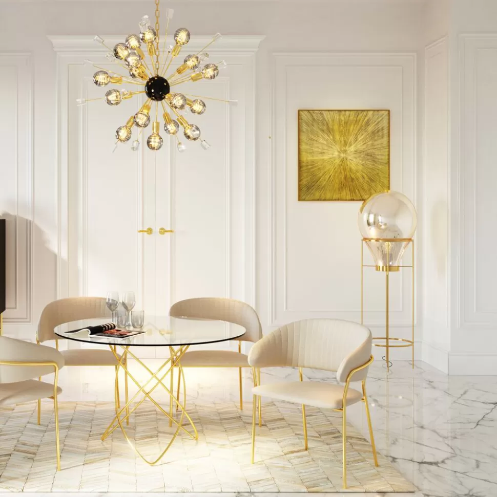 Dekoracje Ścienne-KARE Design Dekoracja ścienna Illumino 80x80 Cm Złota