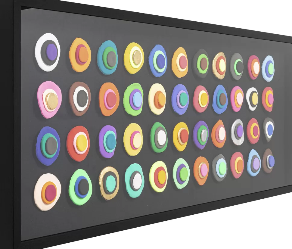 Dekoracje Ścienne-KARE Design Dekoracja ścienna Kolorowa Terakota Rama Czarna 160x60 Cm