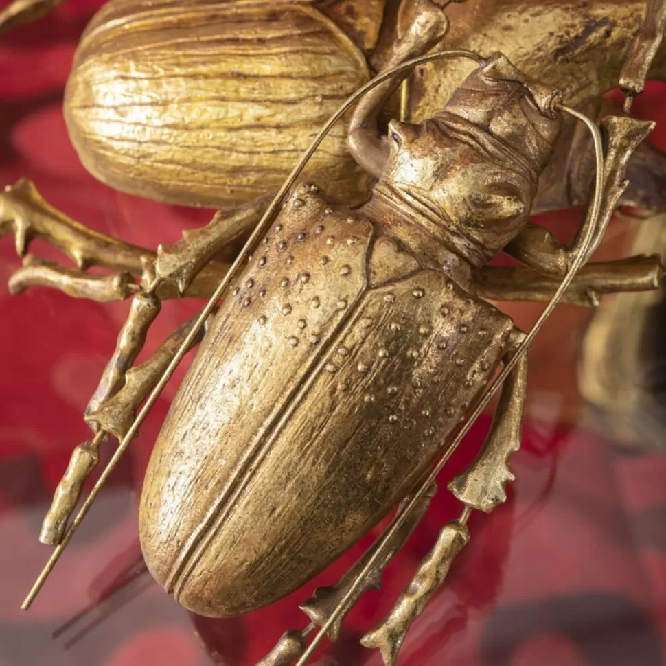 Dekoracje Ścienne-KARE Design Dekoracja ścienna Longicorn Beetle 15x27 Cm Złota