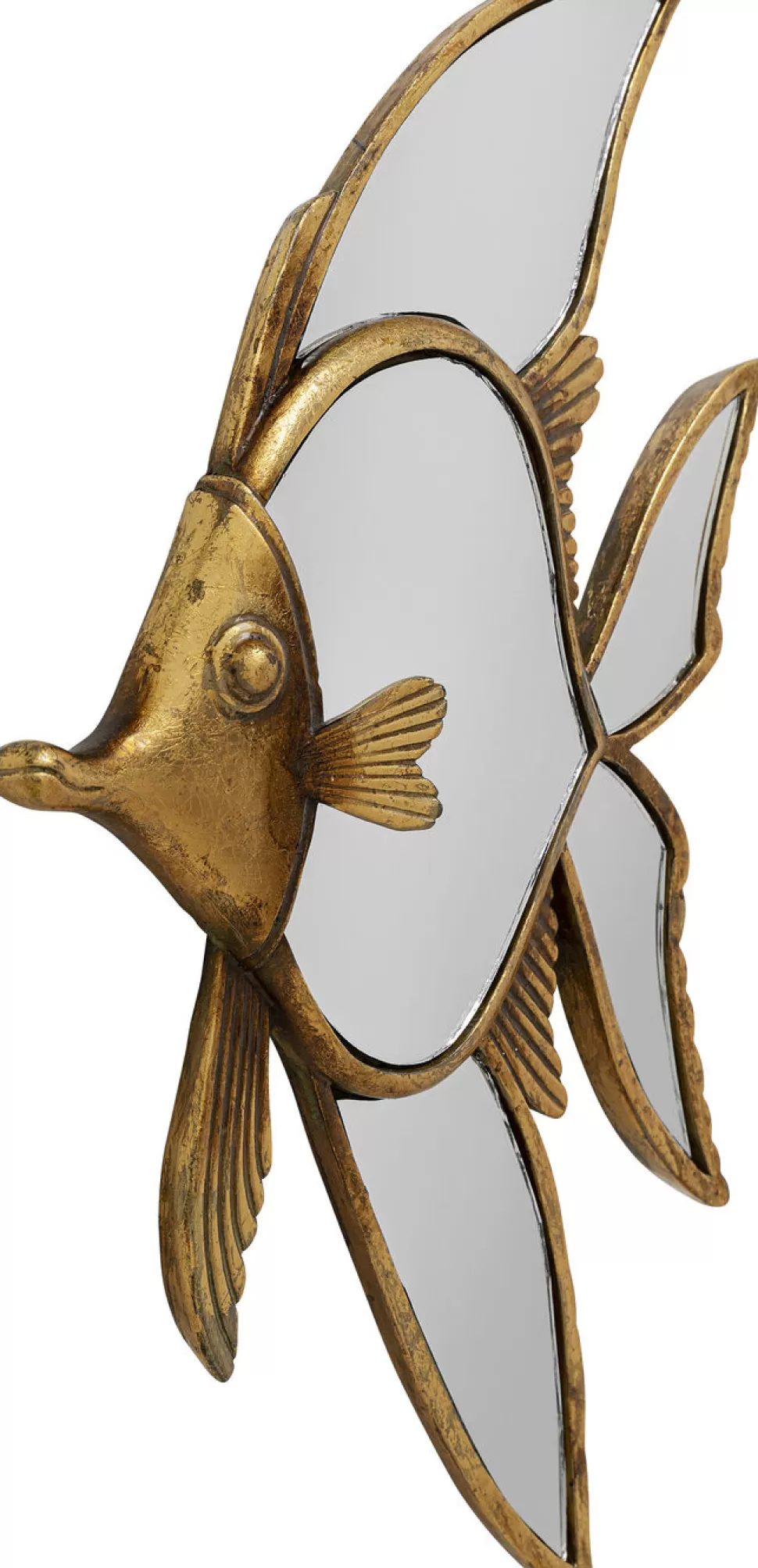 Dekoracje Ścienne-KARE Design Dekoracja ścienna Pisces 24x39 Cm Złota Postarzana - Lustrzana
