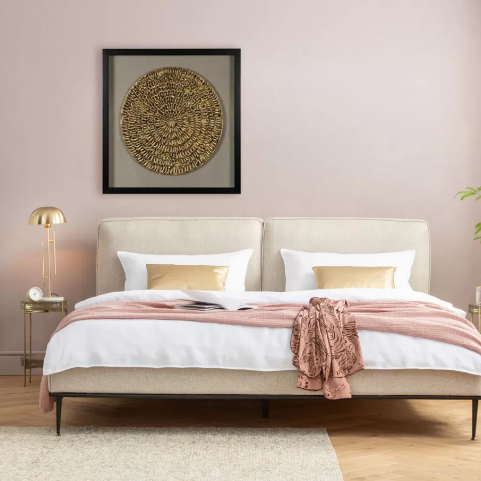 Dekoracje Ścienne-KARE Design Dekoracja ścienna Złota Koło Rama Czarna 60x60 Cm
