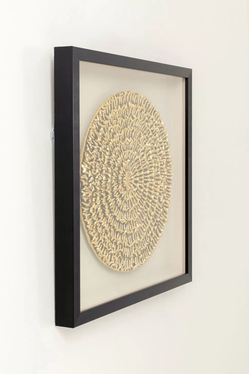 Dekoracje Ścienne-KARE Design Dekoracja ścienna Złota Koło Rama Czarna 60x60 Cm