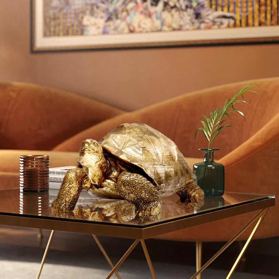 Dekoracje Stojące-KARE Design Dekoracja Stojąca Turtle 60x32 Cm Złota