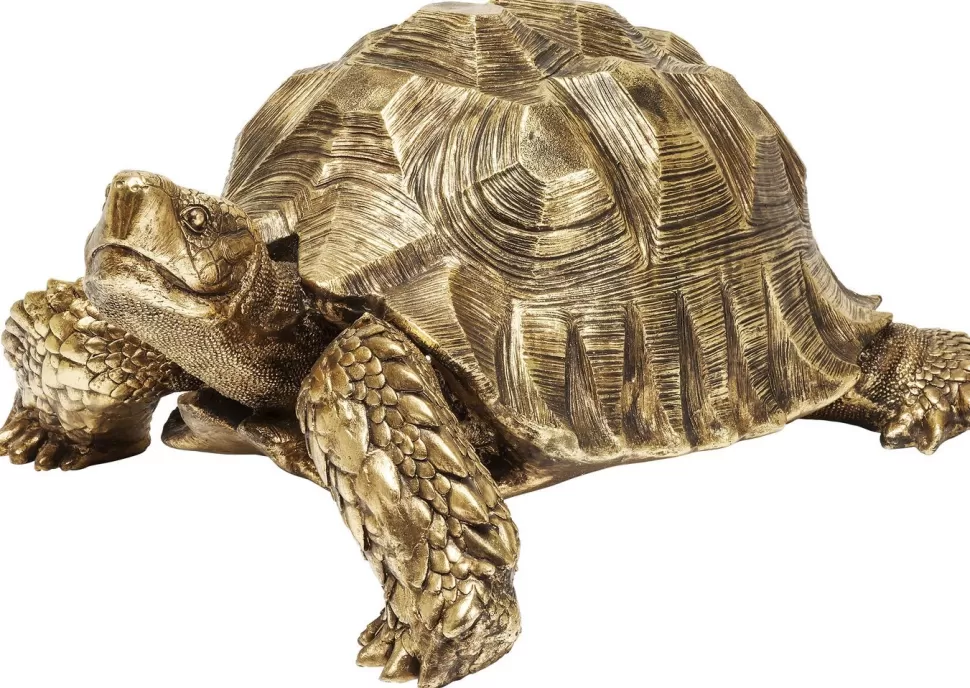 Dekoracje Stojące-KARE Design Dekoracja Stojąca Turtle XL 95x43 Cm Złota