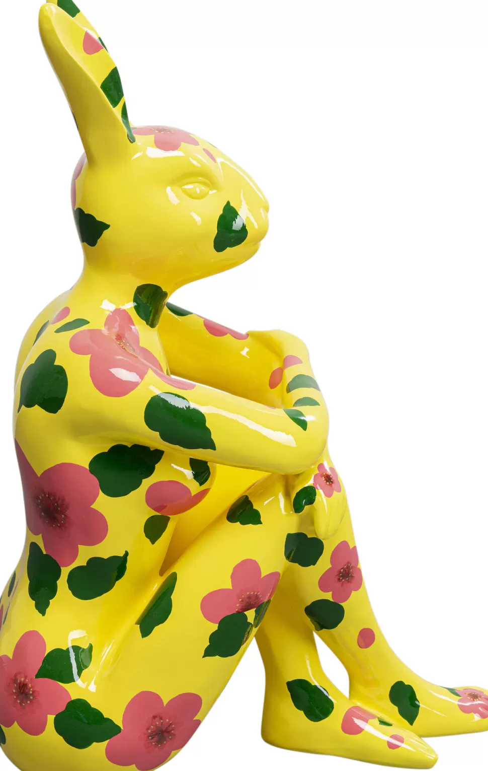 Dekoracje Stojące-KARE Design Dekoracja Stojąca żółty Królik Z Motywem Kwiatowym 60x80 Cm