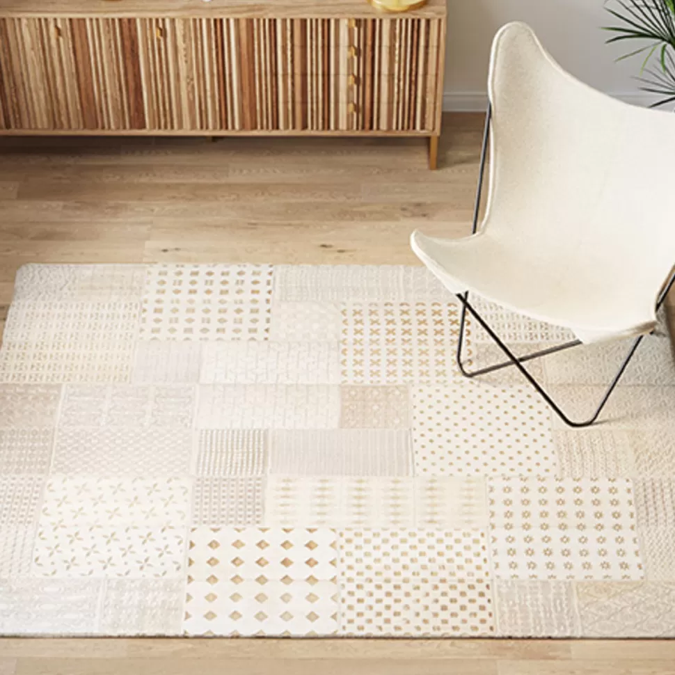 Dywany-KARE Design Dywan Do Salonu W Kolorze Kremowym Skóra Naturalna 170x240 Cm