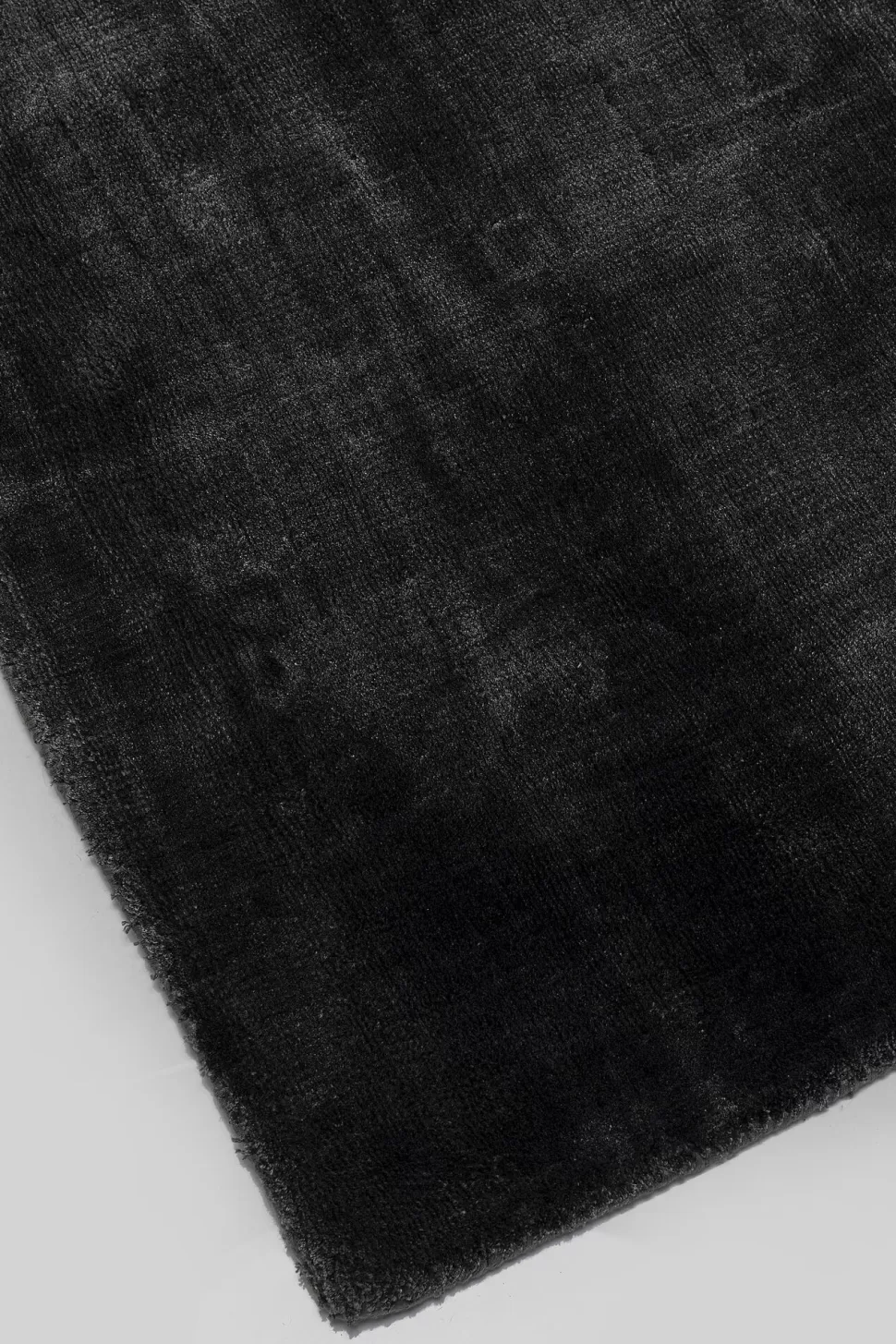 Dywany-KARE Design Dywan Mały Czarny Wiskoza I Bawełna 80x150 Cm