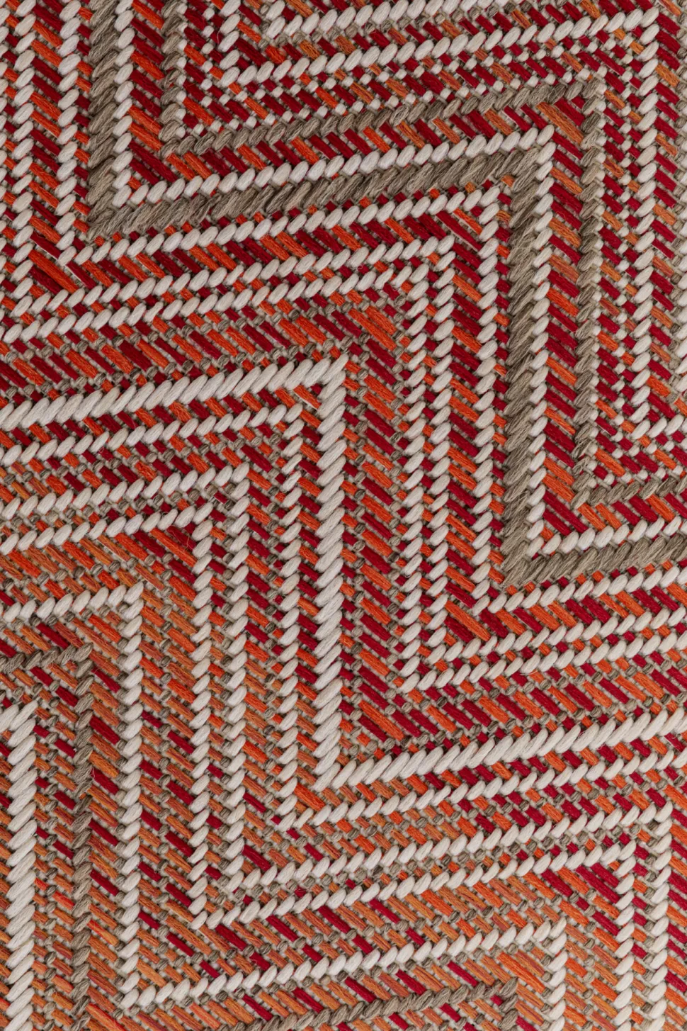 Dywany-KARE Design Dywan Ogrodowy Duży Czerwony Zygzak 230x330 Cm