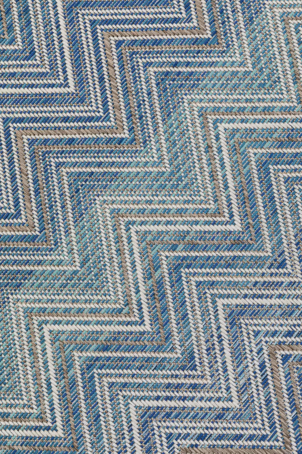 Dywany-KARE Design Dywan Ogrodowy Duży Niebieski Zygzak 230x330 Cm