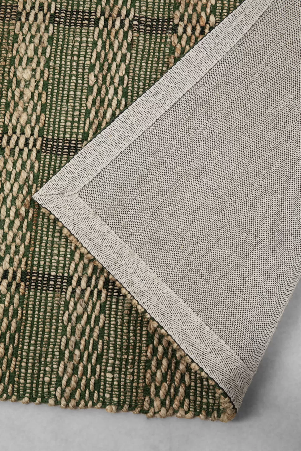 Dywany-KARE Design Dywan Prostokątny Do Salonu Zielono-naturalny Bawełna I Juta 170x240 Cm