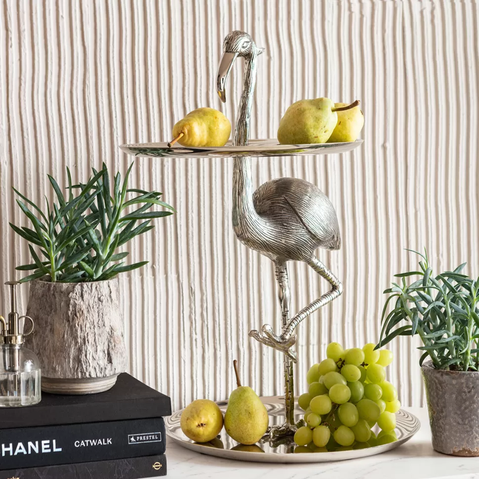 Etażerki-KARE Design Etażerka Flamingo 43x53 Cm Srebrna